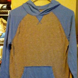 Long sleeved hooded shirt, T shirt material
